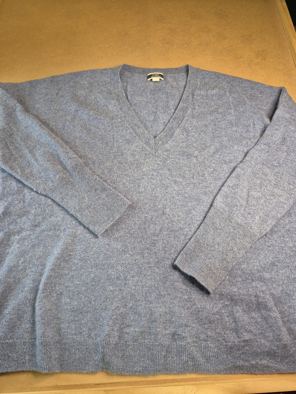 J. Crew Women's V-Neck Sweater - Heathered Light Blue
